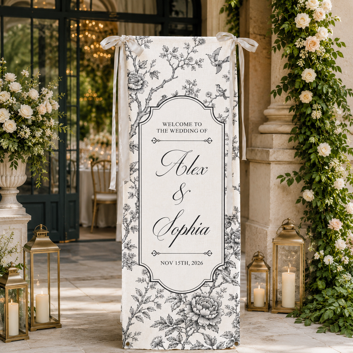 Custom Toile De Jouy Wedding Sign - Personalized Welcome Sign - Wedding Decoration 9c3f46b8-3e55-4ce0-a08e-d9b21e1ef1ed-banner-1.png
