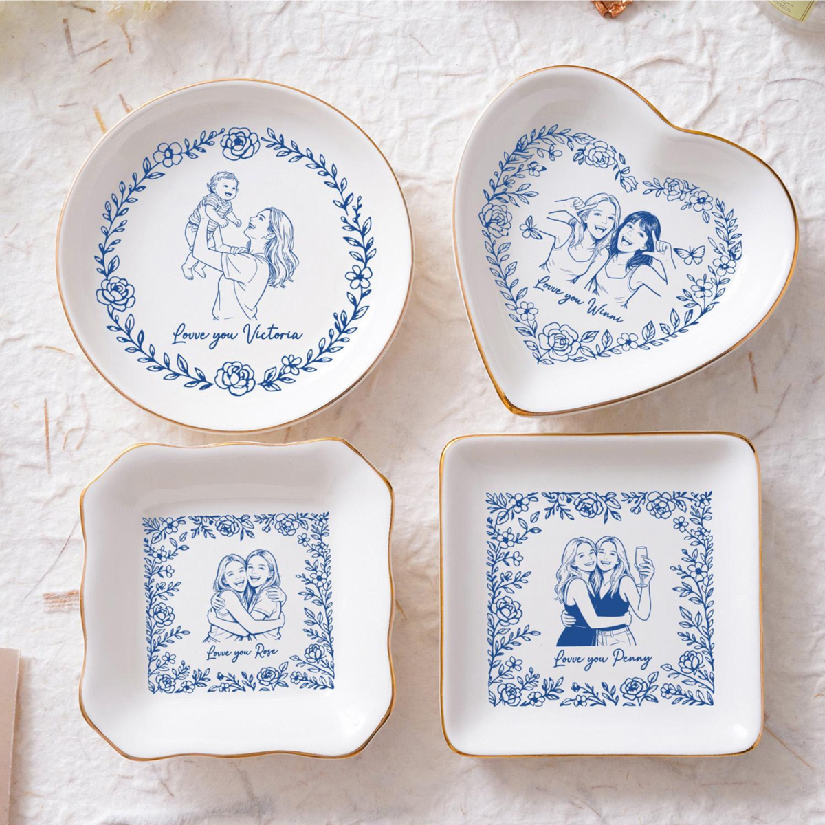 Personalized Bestie Photo Jewelry Dish, Toile De Jouy Jewelry Dish, Wedding Gift for Couple, Bridesmaid Gift 9c566261-f258-4155-954f-8fdac57b2918-8.png