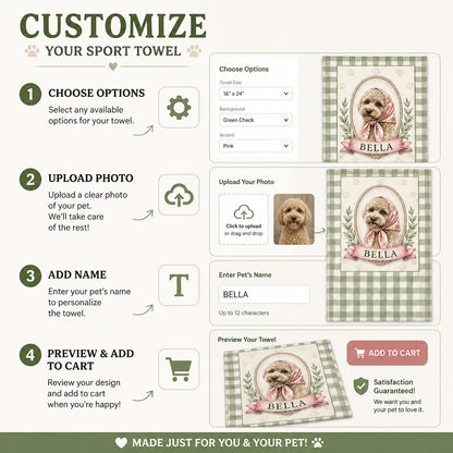 Custom Pet Portrait Gingham Cameo Towel - Personalized Sport Towel 9c6248bb-3672-4da3-8661-efd4c66e4b59.jpg