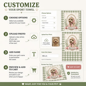 Custom Pet Portrait Gingham Cameo Towel - Personalized Sport Towel 9c6248bb-3672-4da3-8661-efd4c66e4b59.jpg
