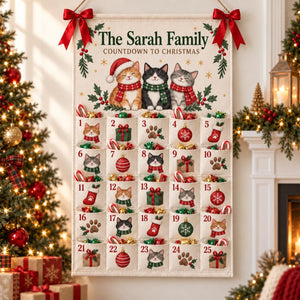Personalized Cat Advent Calendar, Canvas Christmas Countdown with 25 Pockets, Custom Family Name Wall Hanging, Reusable Christmas Home Decor 9c681af4-287a-47e6-a98d-808149d2516b-il_1588xN.8601196267_i2mf.jpg