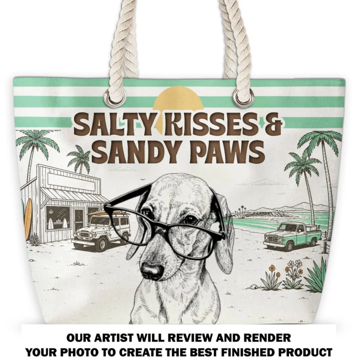 Salty Kisses & Sandy Paws - Personalized Beach Bag - Summer Gift, Beach Bag For Dog Lovers 9c6aa570-cd43-40ae-9dda-bff2cb2ccf55-5.jpeg