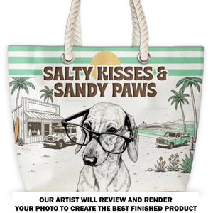 Salty Kisses & Sandy Paws - Personalized Beach Bag - Summer Gift, Beach Bag For Dog Lovers 9c6aa570-cd43-40ae-9dda-bff2cb2ccf55-5.jpeg