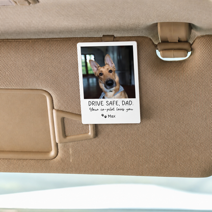 Custom Dog Photo Car Visor Clip, Fathers Day Gift from Dog, Personalized Dog Dad Gift, Dog Lover Gift, Dog Owner Gift
