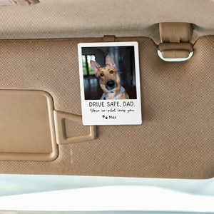 Custom Dog Photo Car Visor Clip, Fathers Day Gift from Dog, Personalized Dog Dad Gift, Dog Lover Gift, Dog Owner Gift