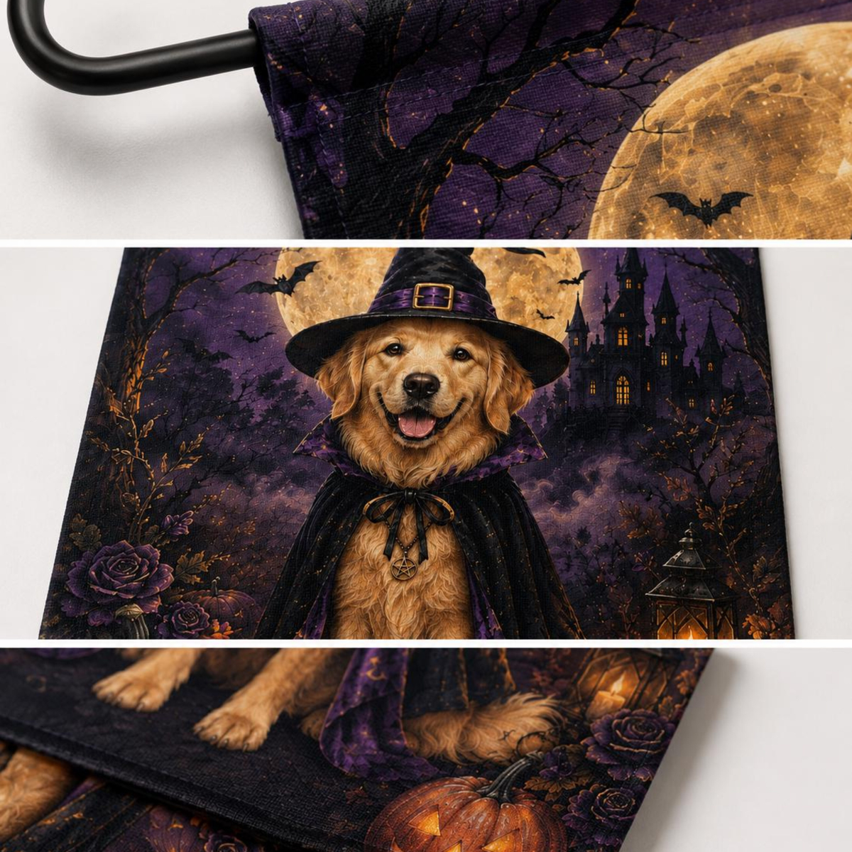 Custom Pet Halloween Garden Flag, Personalized Witch Dog Portrait, Pet Name Fall Yard Decor, Double Sided Spooky Porch Flag 9cad96d5-cec0-4b88-95ca-4d28ad5f5ddf-3.png