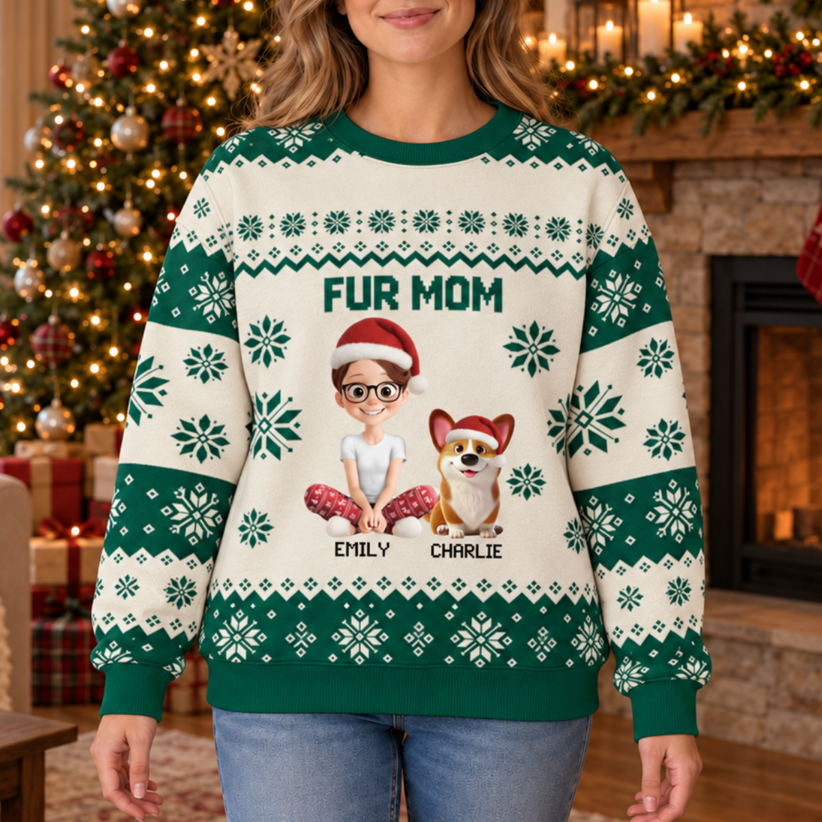 Custom Unisex Ugly Sweatshirt - Personalized Christmas Birthday Gifts For Dog Lovers, Dad, Mom - Festive Fur And Christmas Cheer 9ce35053-a107-469c-9876-ee4c84a4f1f2-banner-1.png
