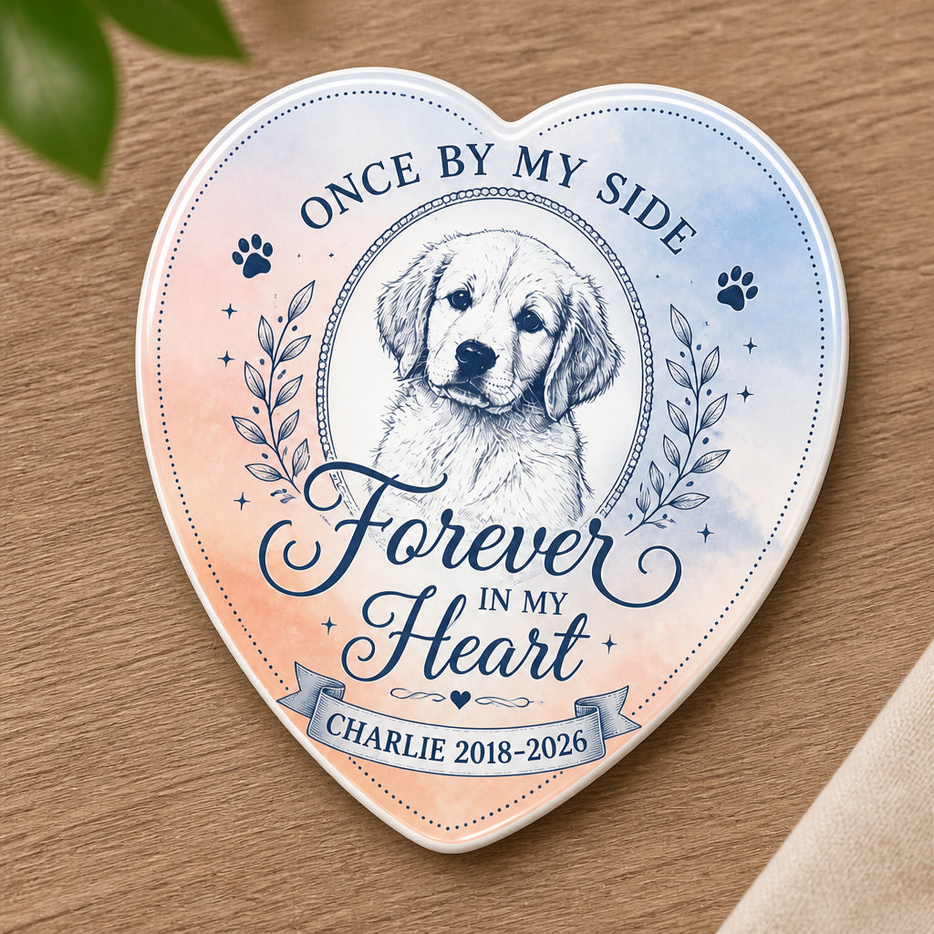 Pet Memorial Heart Fridge Magnet – Once By My Side - Personalized Custom Shape Fridge Magnet 9cf57179-e8b9-4cac-b97e-09f3de9f3ac1.jpg