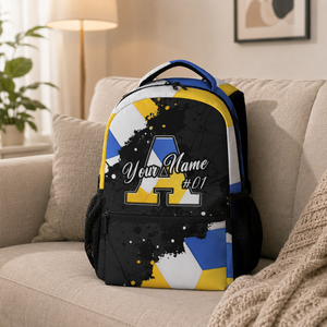 Custom VolleyballBackpack for Kids Personalized Initial School Bookbag with Name Customized Sports Schoolbag for Kindergarten Elementary Primary Senior Middle