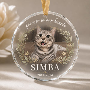 Pet Memorial Photo Ornament - Forever In Our Hearts - Personalized Crystal Ornament 9d3ec793-c9c5-4d5f-a6e2-d39987942249.jpg