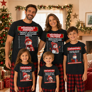 Funny Wanted Snowmen Christmas Pajama Shirts, Matching Holiday PJ's for The Family, Family Christmas T, North Pole Correctional Shirt Couple 9d44105c-abfc-4ffc-bcf5-7141370ad14b-banner-1.png