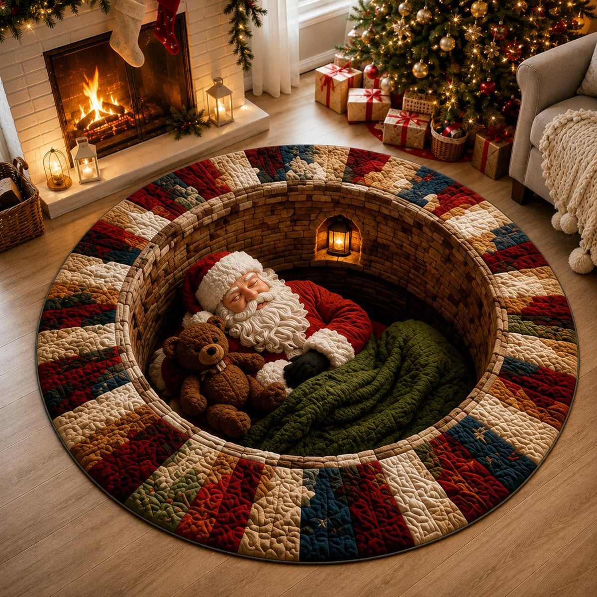 Santa Claus 3D Illusion Round Rug, Spiral Staircase Christmas Vortex Floor Mat, Non Slip Xmas Area Rug, Holiday Home Decor Gift 9d4a9e9a-2964-47ac-9434-dcd95207d29d-7.jpg