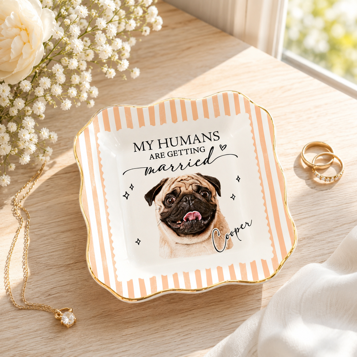 Custom Pet Portrait Engagement Ring Dish, My Humans Are Getting Married, Stripe Jewelry Trinket Dish Gift For Bride Fiance, Pet Engaged Gift 9d59e2e9-01a4-4836-9cf6-d51e1b6c961f-banner-4.png