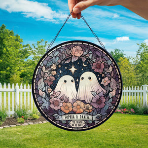 Custom Ghost Couple 'Till Death Do Us Part Wedding Gift Stained Glass Suncatcher Spooky Halloween Decor Ghost Lovers Gothic Anniversary Gift 9d70b6b7-375b-461d-9580-e730a25b387c-4.jpg