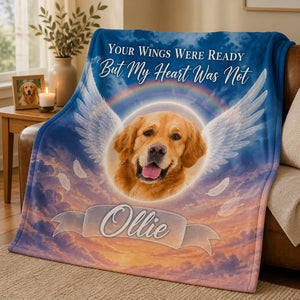 Pet Memorial Photo Blanket – Your Wings Were Ready - Personalized Blanket 9d71399d-5e12-45a6-95da-46a5605aa6f5.jpg