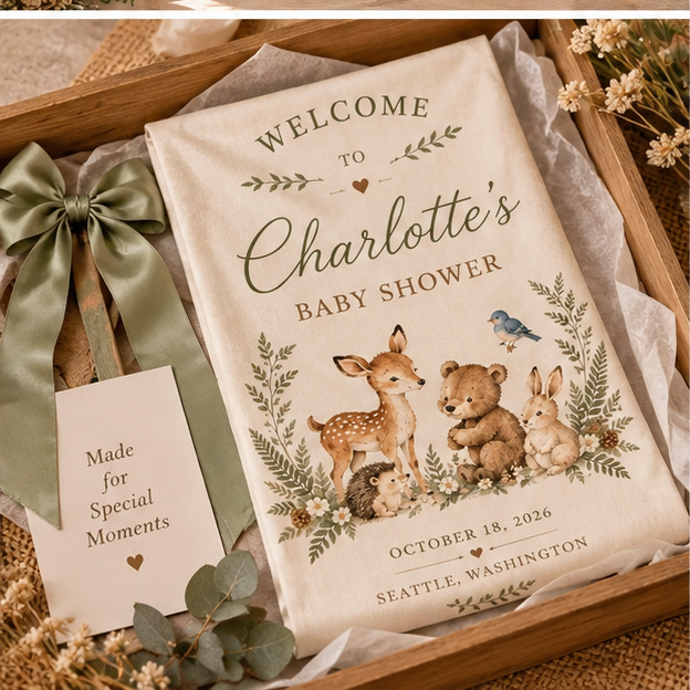 Personalized Woodland Baby Shower Welcome Sign Fabric Banner Custom Baby Shower Entrance Sign Woodland Animals Party Decor 9d72767b-a2ac-4f36-a40b-a0e5f881bcc8-mockup_set2_image3.png