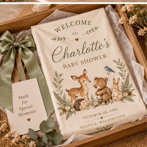 Personalized Woodland Baby Shower Welcome Sign Fabric Banner Custom Baby Shower Entrance Sign Woodland Animals Party Decor 9d72767b-a2ac-4f36-a40b-a0e5f881bcc8-mockup_set2_image3.png