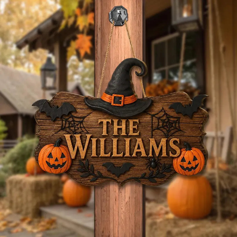 Personalized Halloween Door Sign, Custom Family Name Pumpkin Plaque, Haunted House Welcome Sign 9d7b4878-cd49-491c-b2a1-fa5439168f2d-fgrere-1-.webp