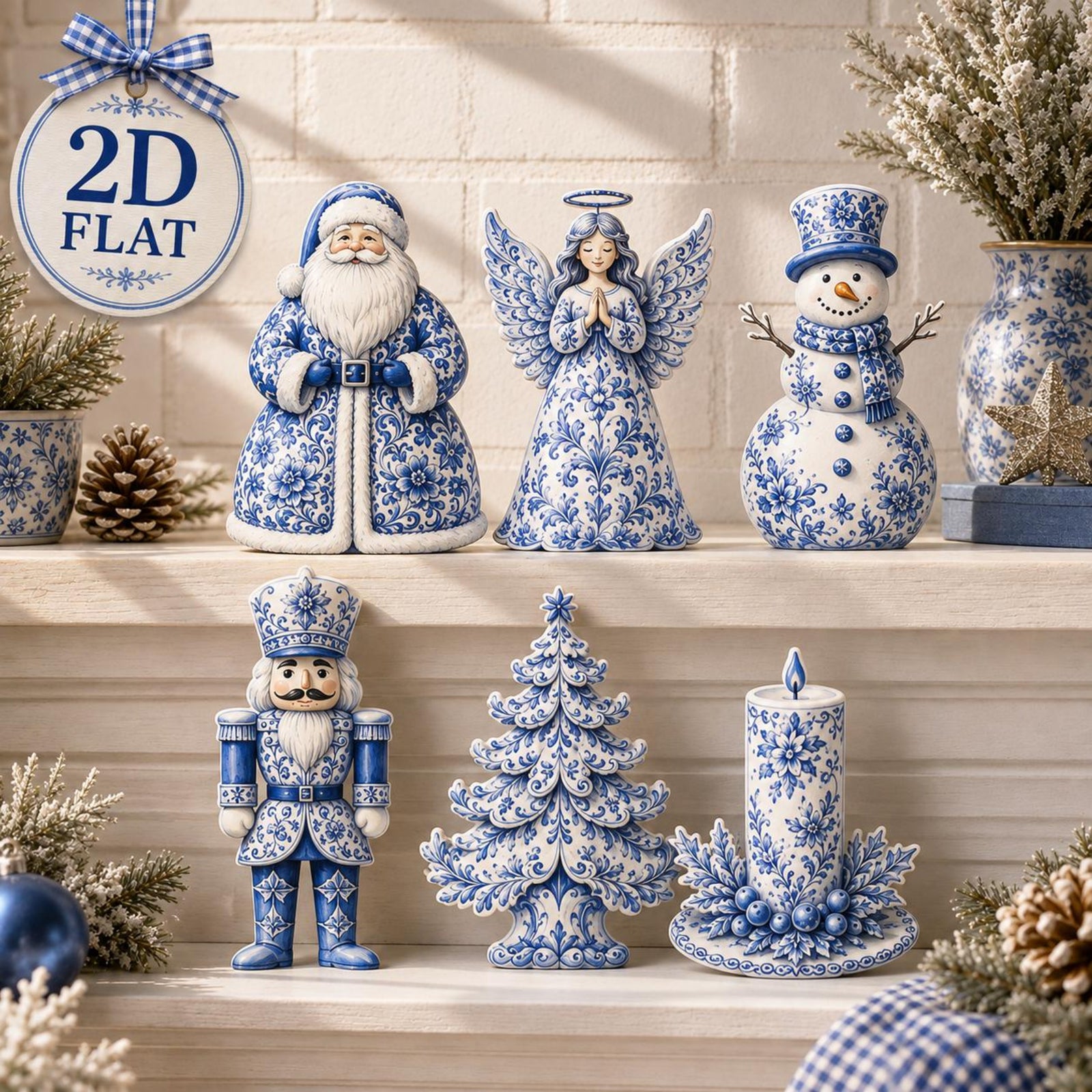 Blue Toile Christmas Decor Indoor, Blue Chinoiserie Wooden Block for Shelf, Retro Winter Carolers Sign, Cozy Holiday Housewarming Gift 9d7b929c-c41e-4ce8-b95a-29ad4a1f89ee-2.jpg