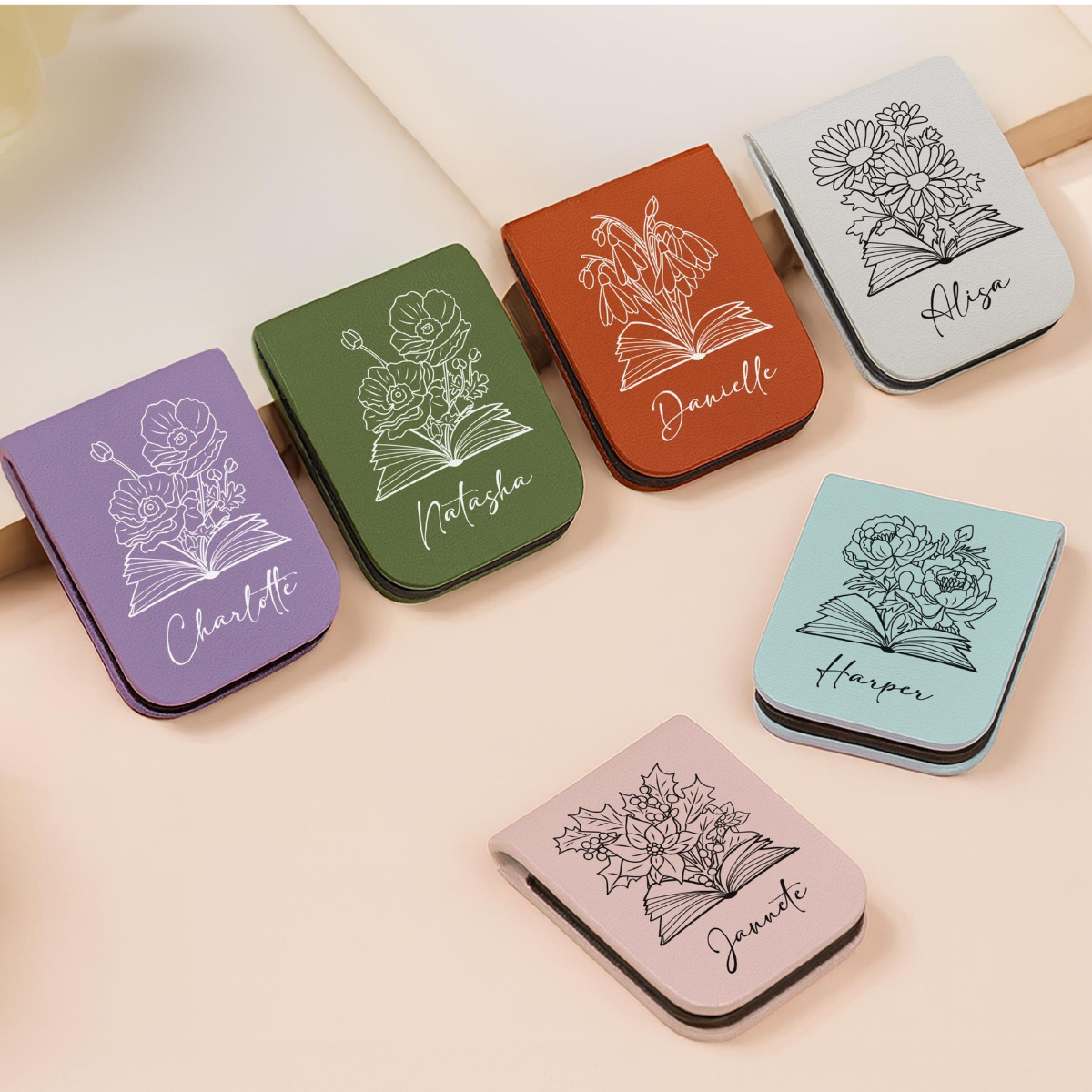 Personalized Magnetic Leather Bookmark, Name Floral Book Lover Gift, Name Leather Bookmark, Birthday Gift For Book Lover, Book Club 9d90e3b4-6e00-443f-848e-ffef738e48ae-6.png