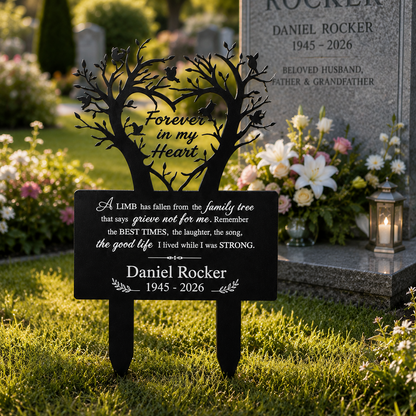 Personalized Garden Stake Graves Cemetery Decorations , Metal Memorial Grave Markers Family Tree Graveyard Commemorative Plaque For Dad Mom Remembrance Plaque Stake Sympathy