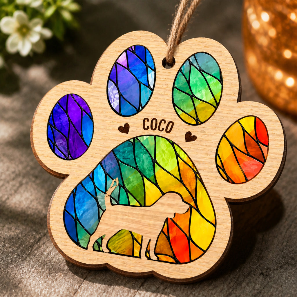 Stained-Glass Paw Pet Name 3-Layer Wood Ornament - Personalized 3-Layered Wood Ornament 9da18938-cbfd-4007-a866-920fa2ccf35d.jpg