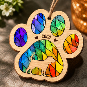 Stained-Glass Paw Pet Name 3-Layer Wood Ornament - Personalized 3-Layered Wood Ornament 9da18938-cbfd-4007-a866-920fa2ccf35d.jpg
