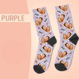 Custom Face Socks, Personalized Best Friends Photo Sock, Picture Face on Socks, Customized Funny Photo Gift For Her, Him, Friends BFF