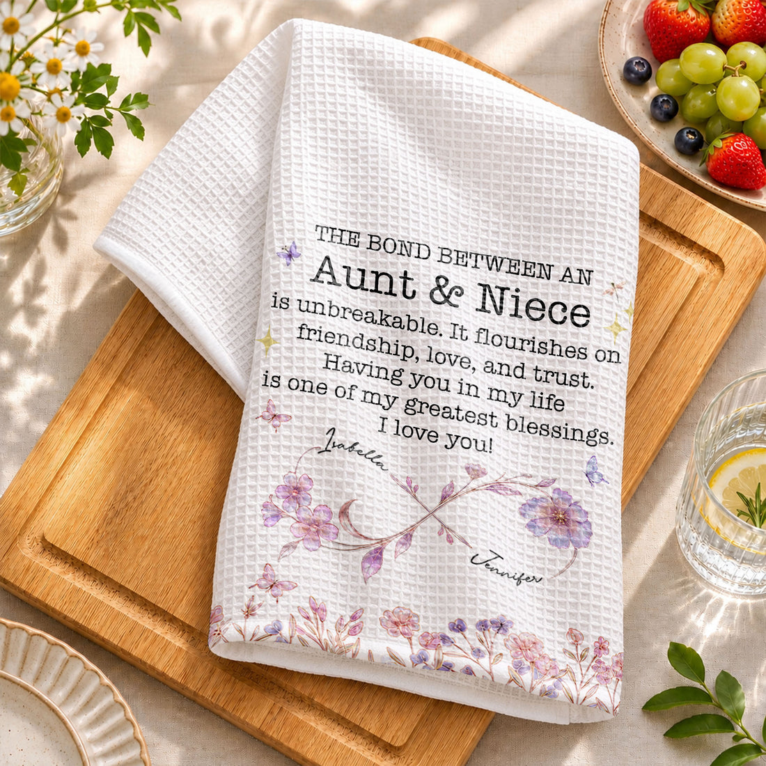 Aunt And Niece Bond, Personalized Kitchen Towel, Gift For Aunt 9db178fd-d602-4869-82c1-4fa7031b1e17-5.jpg