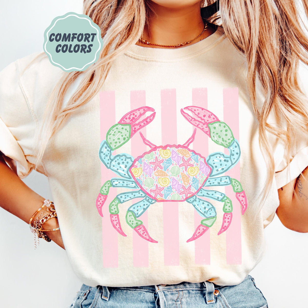Comfort Colors Crab Shirt - Preppy Crab Graphic T-shirt - Boho Summer Beach Shirt - Retro Print Nautical Image TShirt 9db97c0e-5e56-4b67-a8d6-eff3d2dc6434-1.jpg