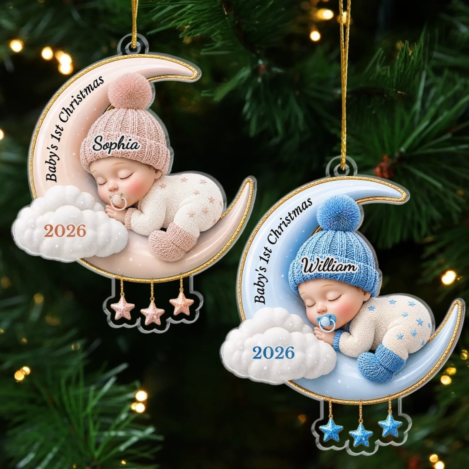 Baby's First Christmas - Custom Acrylic Ornament - Personalized Baby Shower, Gender Reveal Gifts For New Moms, New Dads, New Parents 9dbd6483-b627-4c9c-9302-1f26ce343134-6a463c065a4f6_2000x.webp