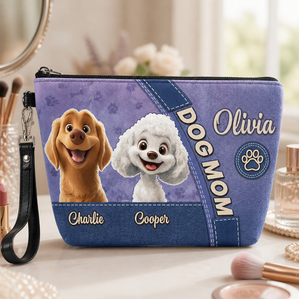 Dog Mom Makeup Bag – 2 Pet Portraits with Owner & Pet Names - Personalized Velvet Makeup Bag 9dfa2f27-2889-4bee-8ac7-81494ff6b347.png