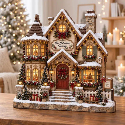 Personalized Christmas House Decor, Custom Family Name Wooden House, Christmas Village Keepsake, New Home Gift, Holiday Tabletop Decor 9e18ed77-2c7e-4b46-b150-c768e64f3fdb-hj-5-.webp