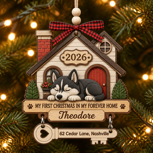Pet’s First Christmas Forever Home – Layered Wood Ornament with Name, Year & Address - Personalized 3-Layered Wood Ornament 9e19b7d3-5a96-40ec-aeb3-63b06291390d.png