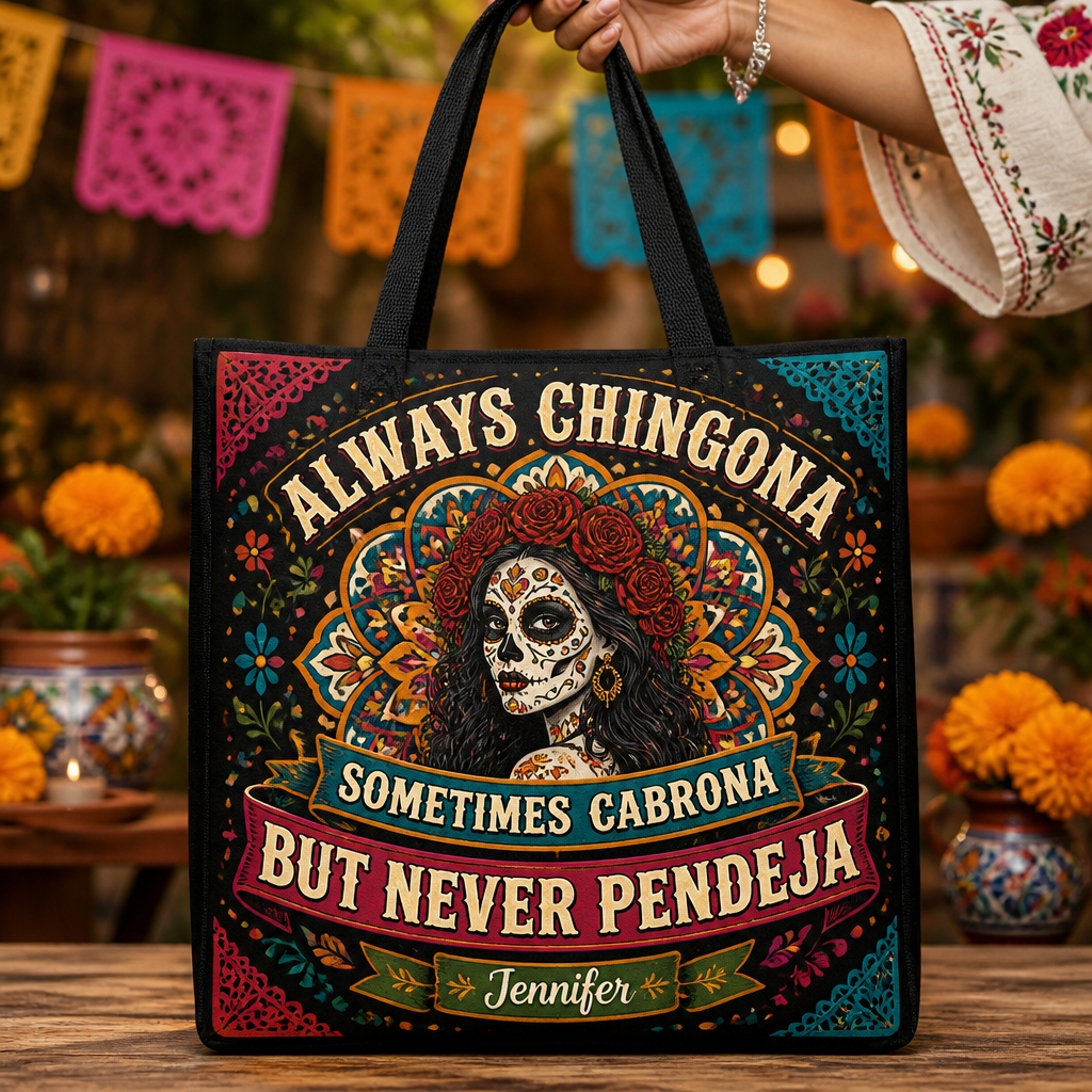 Always Chingona Sugar-Skull Floral Tote – Personalized Name - Personalized AOP Tote 9e1ba9f7-959f-400b-a999-4380854fc71e.png