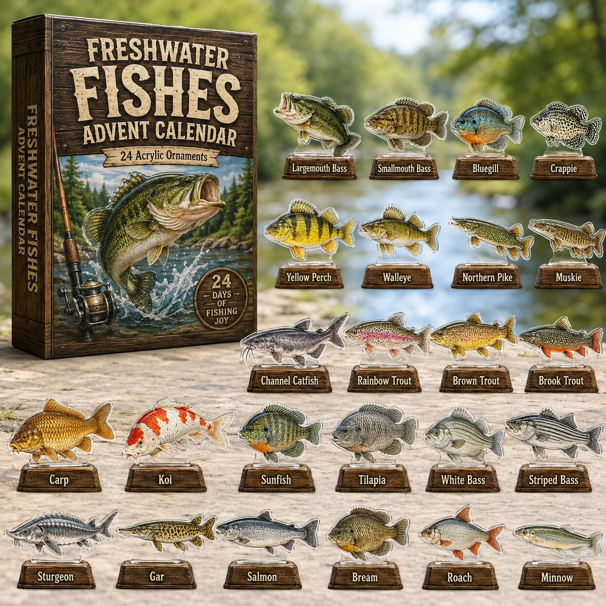Freshwater Fishing Species Advent Calendar 2026 - 24-Day Festive Countdown, Acrylic Charms Blind Box - Gift For Fishing Lovers 9e2a6620-ae93-4378-b60c-b4337ce09cf5-fish.png