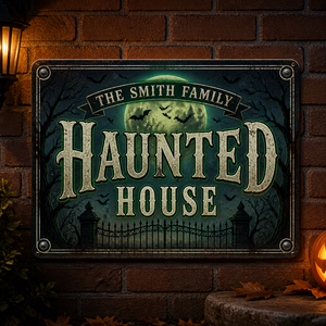 Personalized Haunted House Metal Sign – Family Name - Personalized Cut Metal Sign UV Printed 9e2c22ba-3f88-489d-a8af-46b6224ec405.png