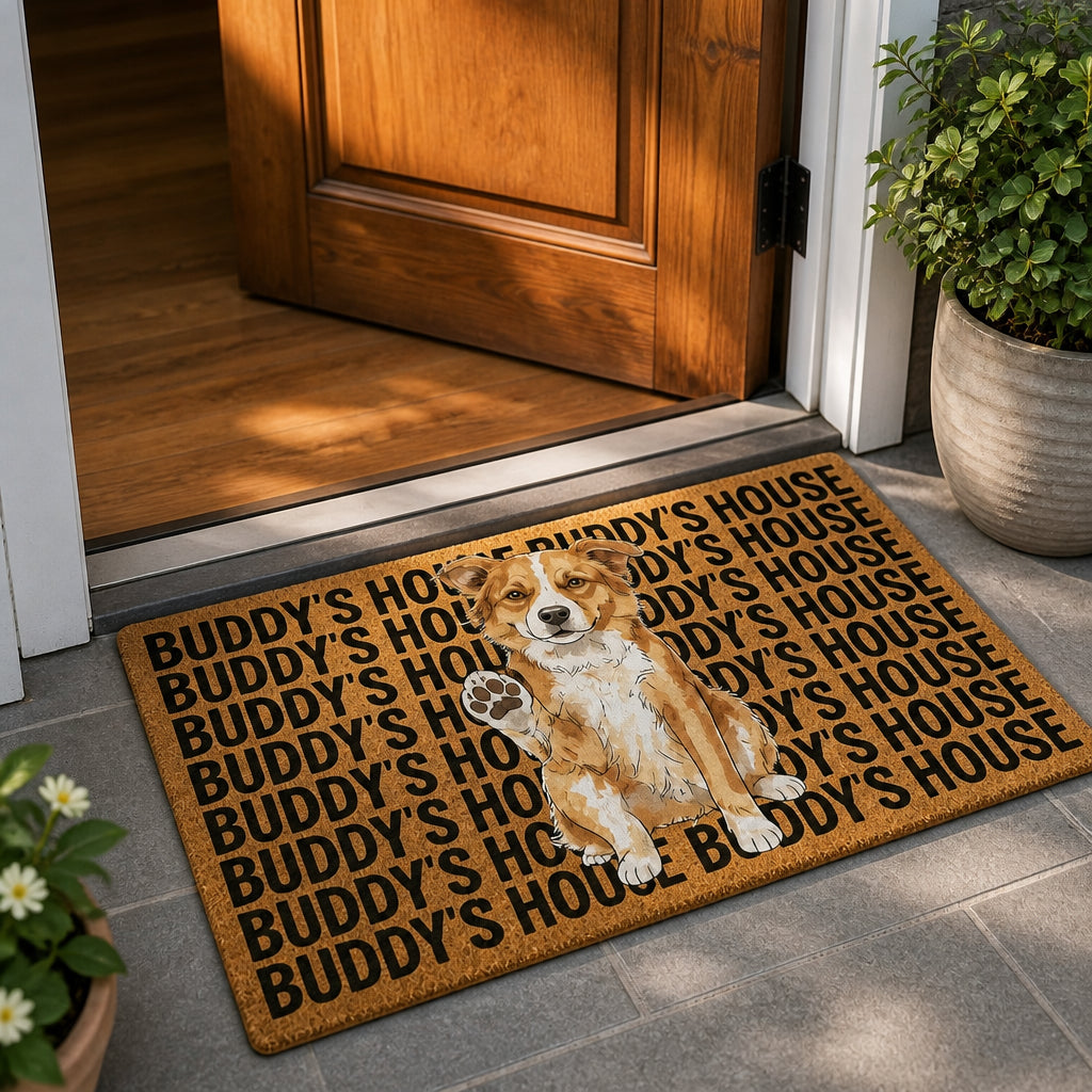 Custom Pet Name House Doormat with Illustrated Portrait - Personalized Doormat 9e31db58-bae7-4207-8cb1-fc872301e7c3.jpg