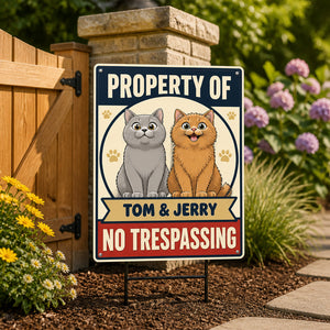 Property Of [Pet Names] – No Trespassing Cat Yard Sign - Personalized Yard Sign 9e32c212-e1a4-4e3c-86db-f1c773e58117.jpg