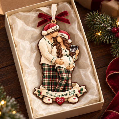 Personalized Pregnancy Christmas Ornament 2026 – Our Sweetest Gift, Custom Couple Names, Baby Announcement Keepsake for Parents to Be 9e3d57af-49c1-41af-8370-e674fc20387f-Pregnancy-Couple-Christmas-Ornament-Gift-Box-3.png