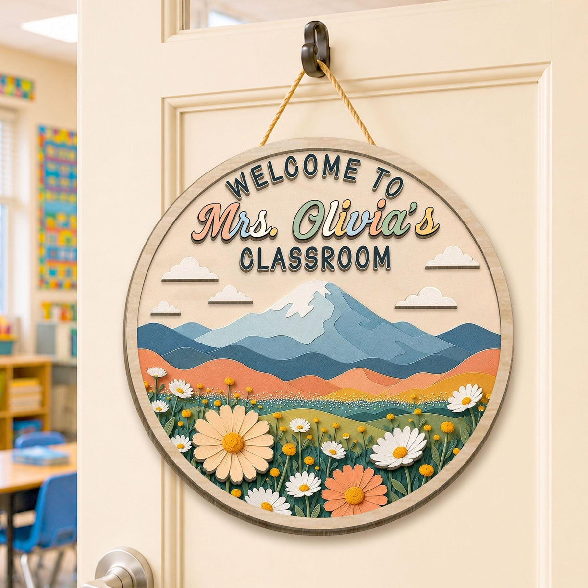 Custom Classroom Mountain Door Sign, Classroom Decor, Teacher Wooden Door Sign, Classroom Door Hanger, Back To School, Teacher Appreciation 9e59c6fa-8471-4c37-82d0-b72d0d48eee9-4.jpg