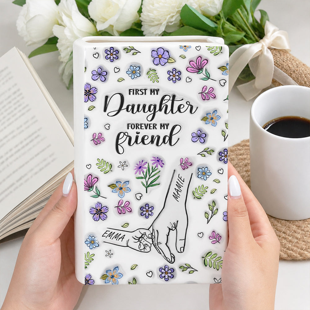 A Mom Is A Daughter First Friend - Ceramic Book Flower Vase 9e753983-58ac-4c2a-979b-30dbbcf94cc0-4.jpg