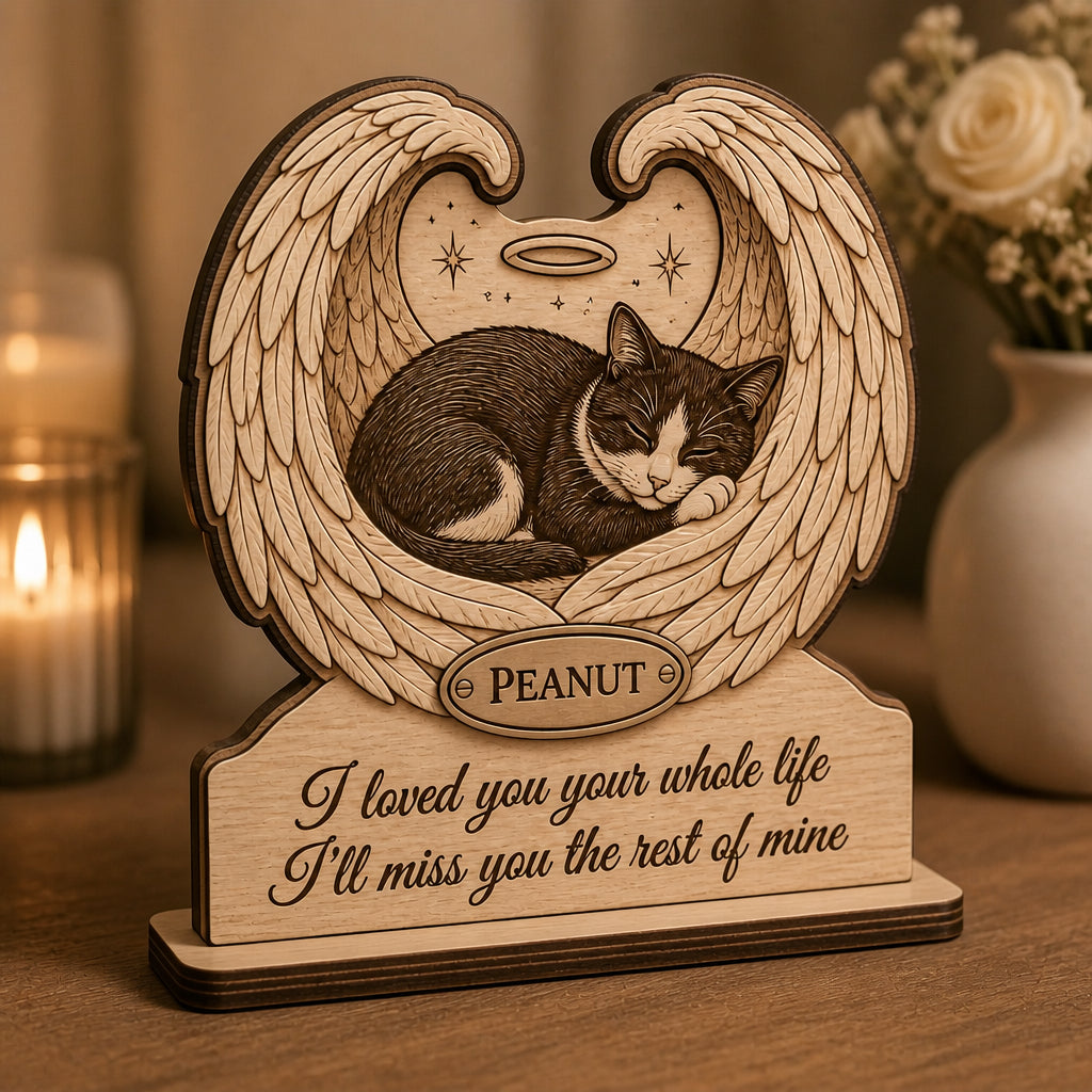 Angel Wings Pet Memorial - Name Tag Standing Wood Sign - Personalized Wooden custom shape Standing 2 layer (5mm) 9e758031-d7fc-4b0e-a6ba-1e39e65dbf06.jpg