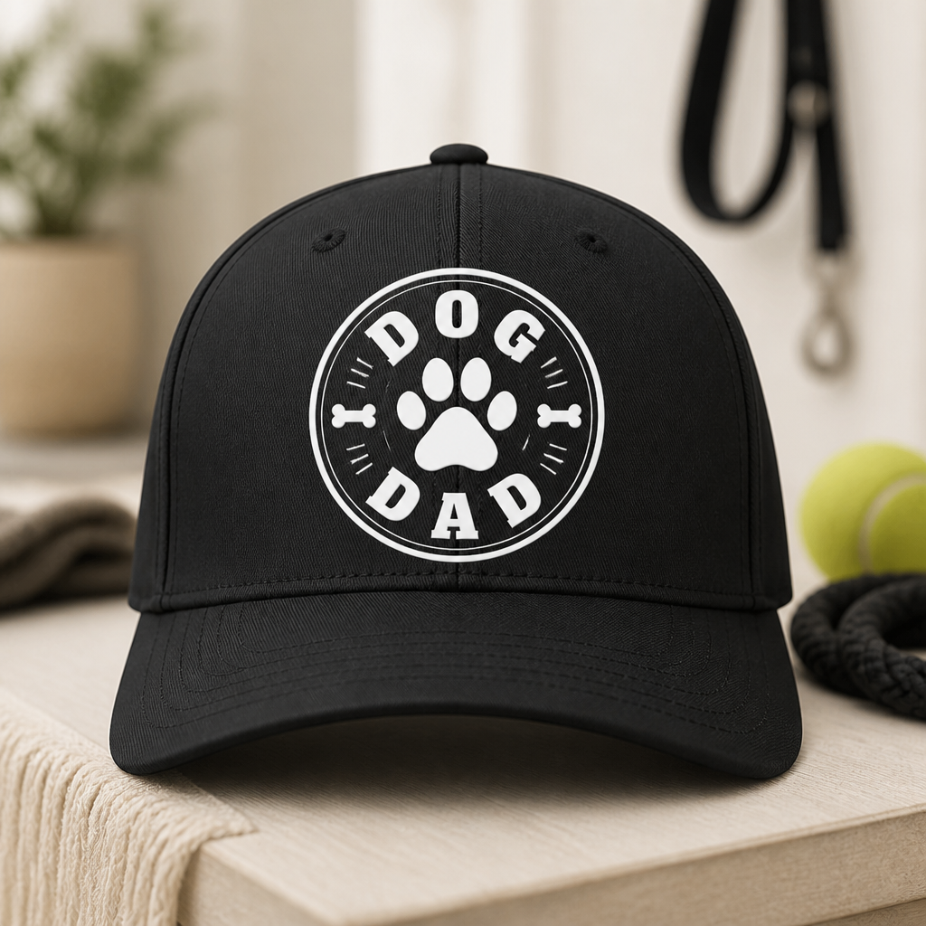 Dog Dad Paw Badge Printed Cap - Printed Cap 9e7dd322-87b0-4f5d-a6b3-13c3eb0f2cb2.png