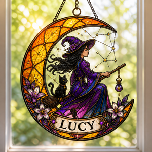Personalized Witch & Cat Stained-Glass Suncatcher - Crescent Moon Name Plaque - Personalized Suncatcher Stained Glass 9e8d3f04-26be-427e-b45b-eb9ba91b2e55.png