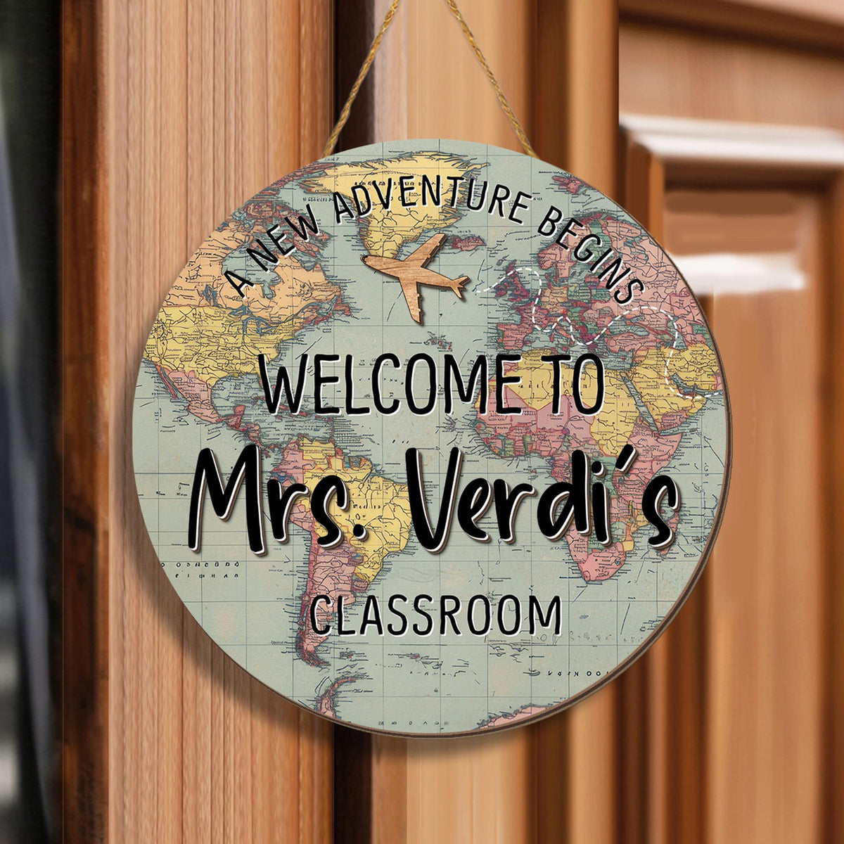 Personalized 3D Teacher Door Sign, Custom Teacher Door Hanger, Teacher Gifts, World Map Adventure Classroom Welcome Sign Back to School Gift 9eaa1966-d872-4a15-b17b-43ef04c985f8-3.jpg