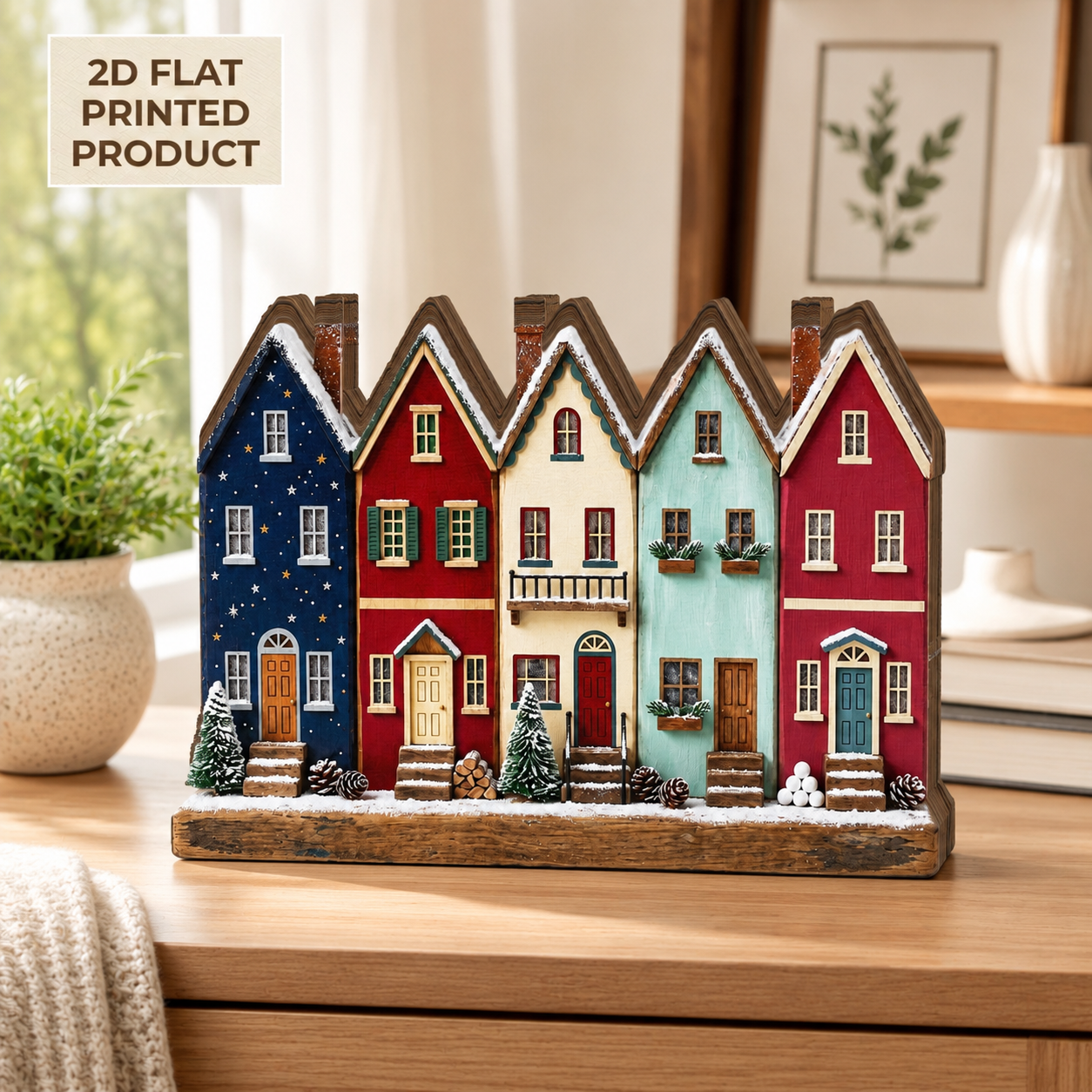 Colorful Winter Village 2D FLAT Wooden Block Decor, Scandinavian House Shelf Sitter, Rustic Holiday Village, Christmas Mantel Decor 9eb11ef6-aa8c-4302-a2f9-905b18ba4233-banner-1.png