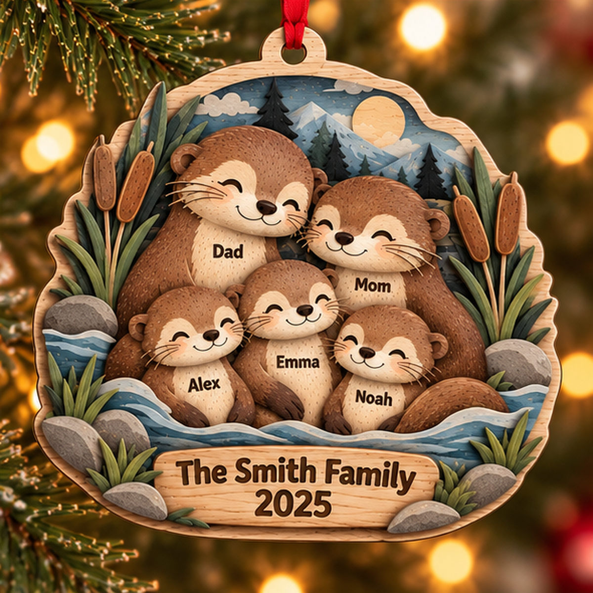 Personalized Otter Family Layered Wood Christmas Ornament, Custom Family Name Otter Ornament, Cute Animal Family Keepsake, Christmas Gift 2026 9ed7a5ef-f2a6-48dc-b68c-dd56a9b15056-otter_ornament_5_members_1200.png