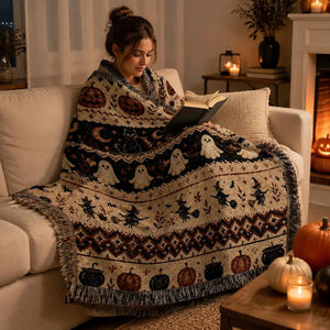 Ghost Cat Halloween Woven Blanket, Black Cat Spooky Fall Home Decor, Cozy Autumn Couch Throw, Halloween Decor 9eed9ad6-8480-4c96-9443-a6ac5b2d558e-rtry-3-.webp