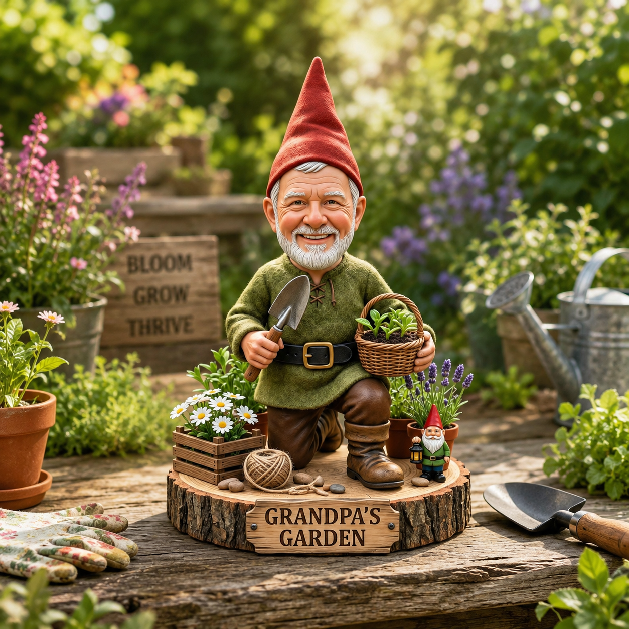 Personalized Garden Gnome 2D FLAT Wooden Block, Custom Photo Face Wood Sign, Gardening Keepsake, Father's Day Gift for Dad & Grandpa 9eefdb3f-5c6d-4cd8-8141-b3be123c0663-banner-1.png